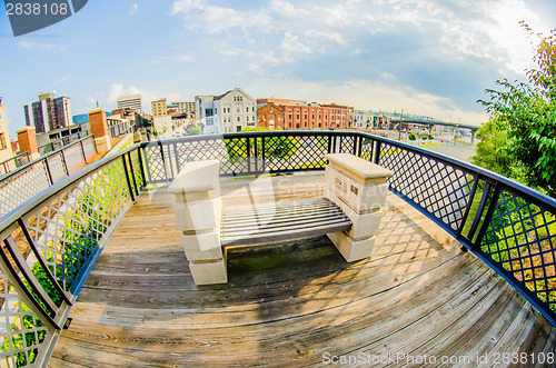 Image of roanoke virginia city skyline in the mountain valley of appalach