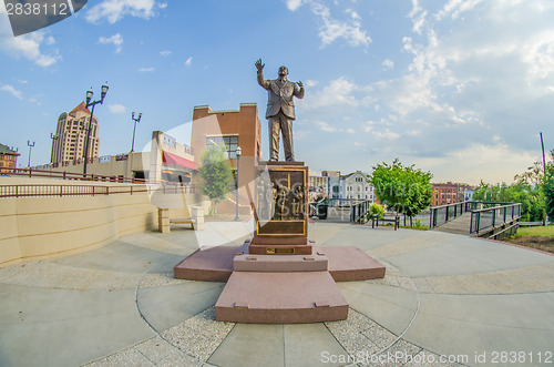 Image of roanoke virginia city skyline in the mountain valley of appalach