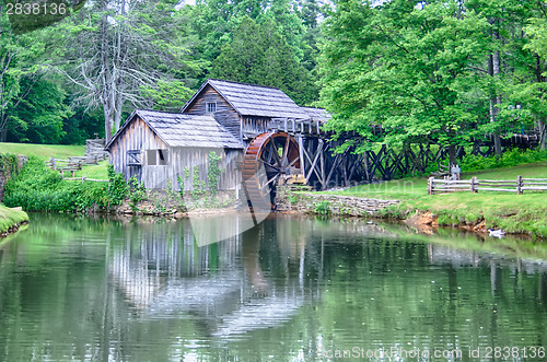 Image of Historic Edwin B. Mabry Grist Mill (Mabry Mill) in rural Virgini