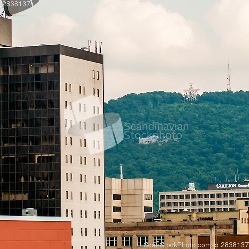 Image of roanoke virginia city skyline on a sunny day