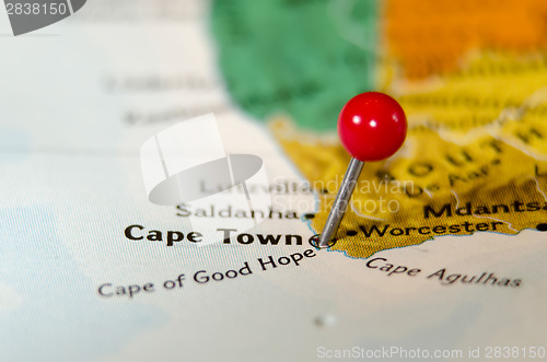 Image of cape town south africa pin othe map