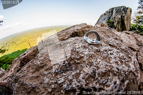 Image of beautiful aerial landscape views from crowders mountain near gas