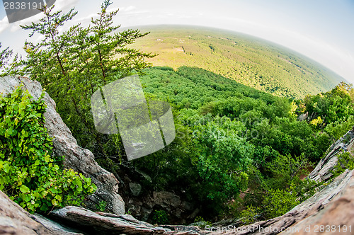 Image of beautiful aerial landscape views from crowders mountain near gas