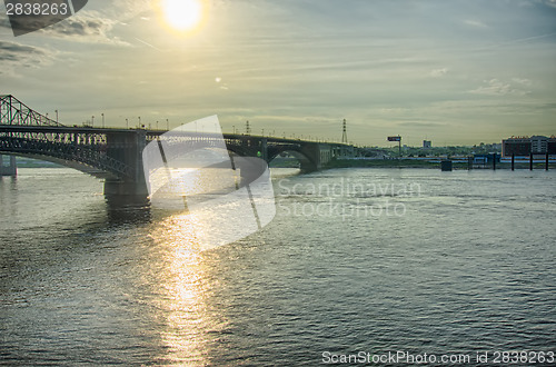 Image of subway and road bridge in st louis mo