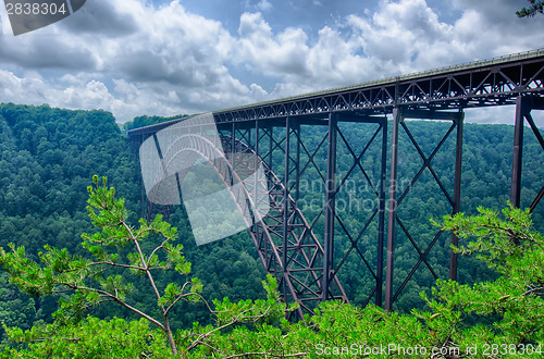 Image of West Virginia's New River Gorge bridge carrying US 19 over the g