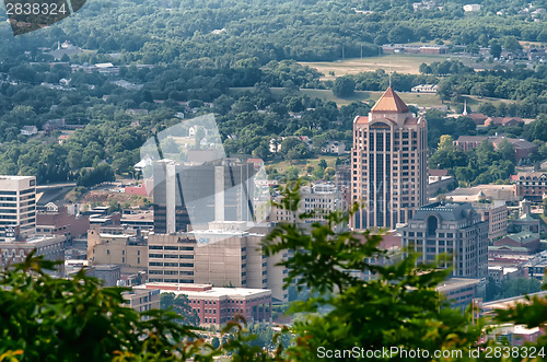 Image of roanoke virginia city skyline on a sunny day