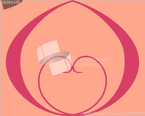 Image of Design background with heart on pink