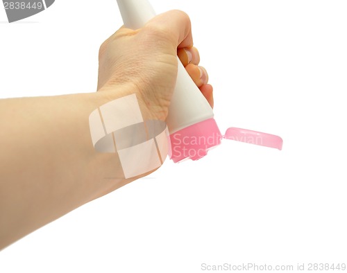 Image of Hand with ceam tube