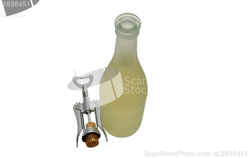 Image of White wine and corkscrew