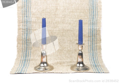 Image of Candleholder on linen 