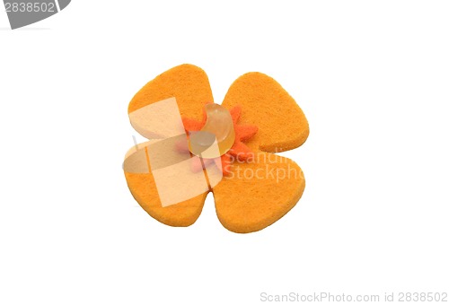 Image of Orange calcite moon on felt