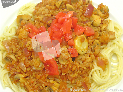 Image of Bulgur wheat groats with noodles and tomatoes