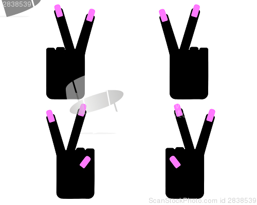 Image of Hand sign victory