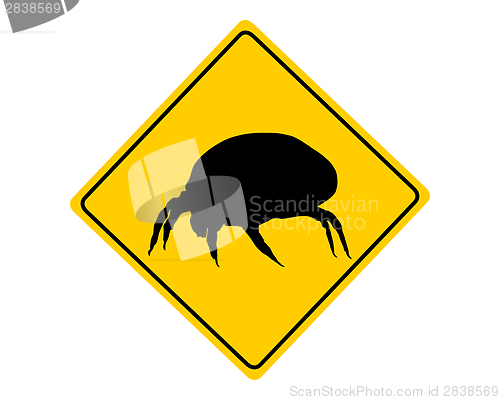 Image of House dust mite warning sign