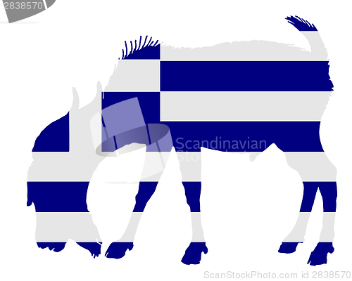 Image of Flag of Greece with goat