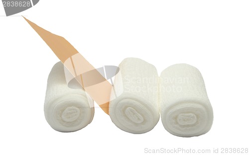Image of Gauze bandages and sticking plaster