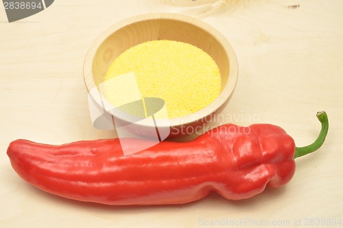 Image of Detailed but simple image of  polenta and paprika