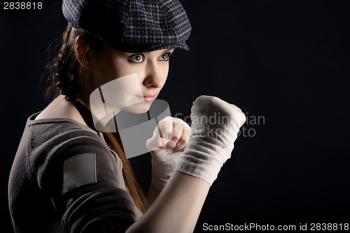 Image of girl with a fighting stance