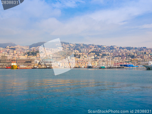 Image of View of Genoa Italy from the sea