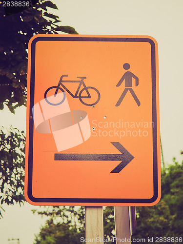 Image of Retro look Bike lane sign