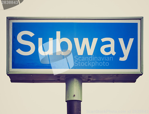 Image of Retro look Subway sign