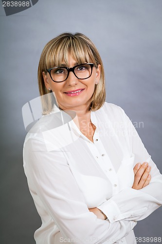 Image of Scholarly attractive woman in glasses