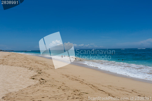 Image of Beautiful tropical beach with lush vegetation