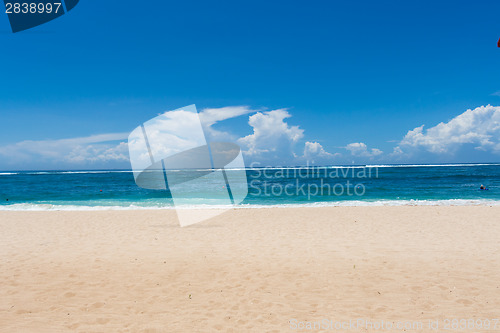 Image of Beautiful tropical beach with lush vegetation