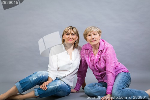 Image of Senior lady with her middle-aged daughter