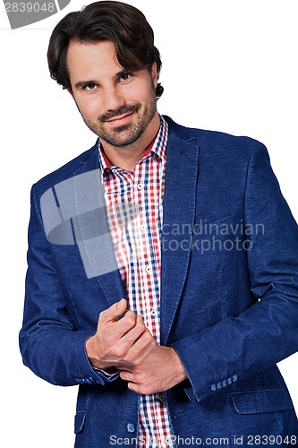Image of Handsome smiling man approaching the camera