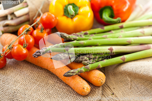 Image of Fresh vegetables in a country kitchen