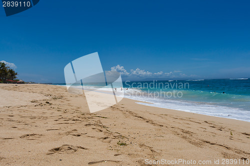 Image of Beautiful tropical beach with lush vegetation