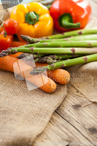 Image of Fresh vegetables in a country kitchen