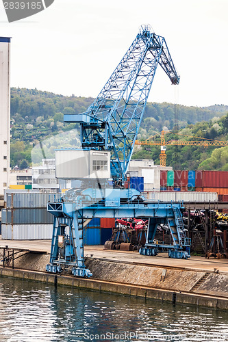 Image of Shipyard with containers and cranes