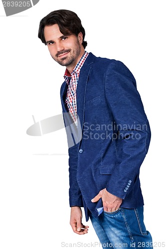 Image of Handsome smiling man approaching the camera