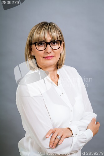 Image of Scholarly attractive woman in glasses