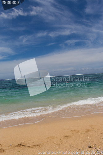 Image of Beautiful tropical beach with lush vegetation