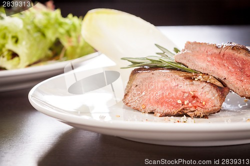 Image of Succulent medium rare beef steak