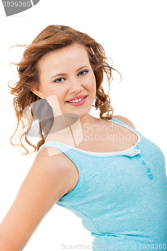 Image of young teenager girl smiling having fun portrait