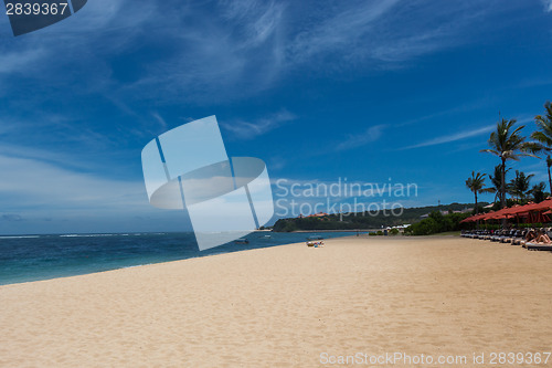 Image of Beautiful tropical beach with lush vegetation