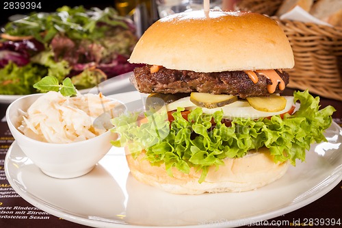 Image of Cheeseburger with cole slaw 