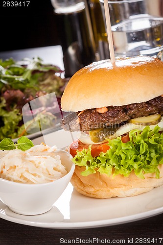 Image of Cheeseburger with cole slaw 