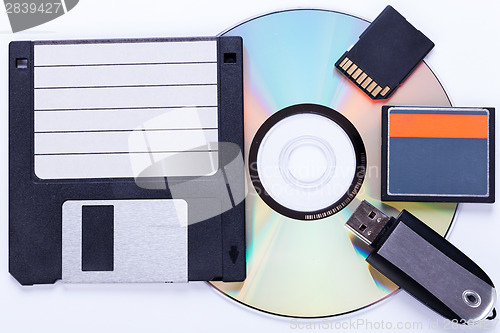 Image of Selection of different computer storage devices