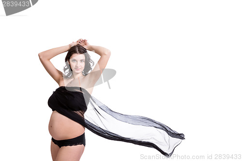 Image of Elegant portrait of a pregnant woman