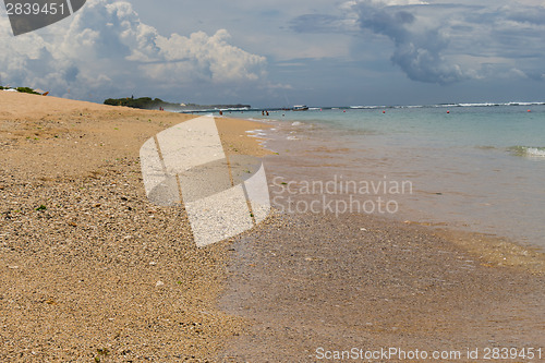 Image of Beautiful tropical beach with lush vegetation