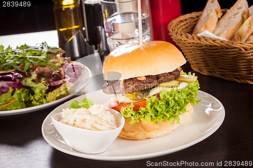 Image of Cheeseburger with cole slaw 