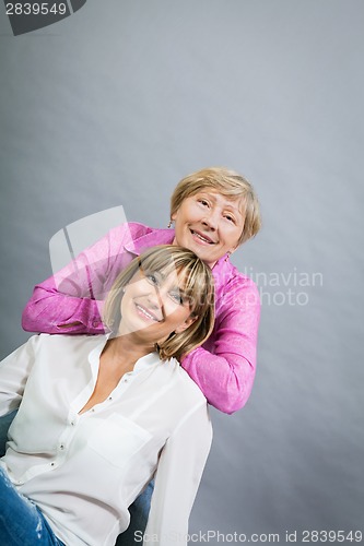 Image of Senior lady with her middle-aged daughter