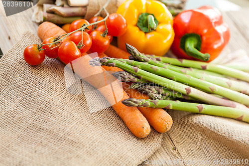 Image of Fresh vegetables in a country kitchen