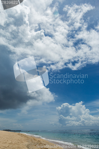 Image of Beautiful tropical beach with lush vegetation