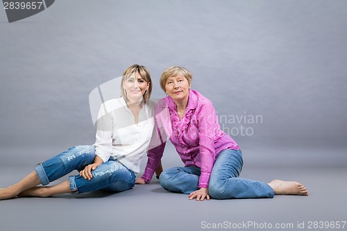 Image of Senior lady with her middle-aged daughter